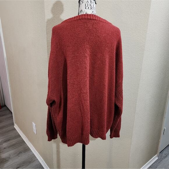 Evri cable knit thick rust red sweater plus size 4X - Picture 4 of 8